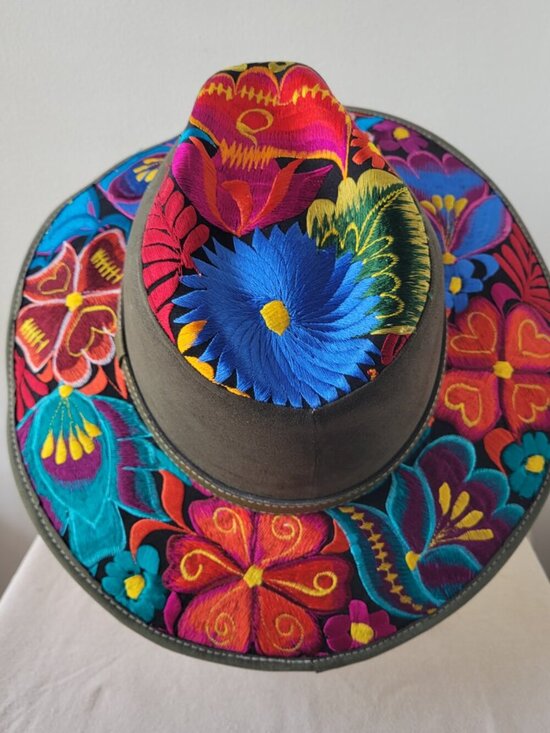 NEW | Handcrafted Guatemalan Artisan Hat | Statement Fedora | Olive Green main image 13